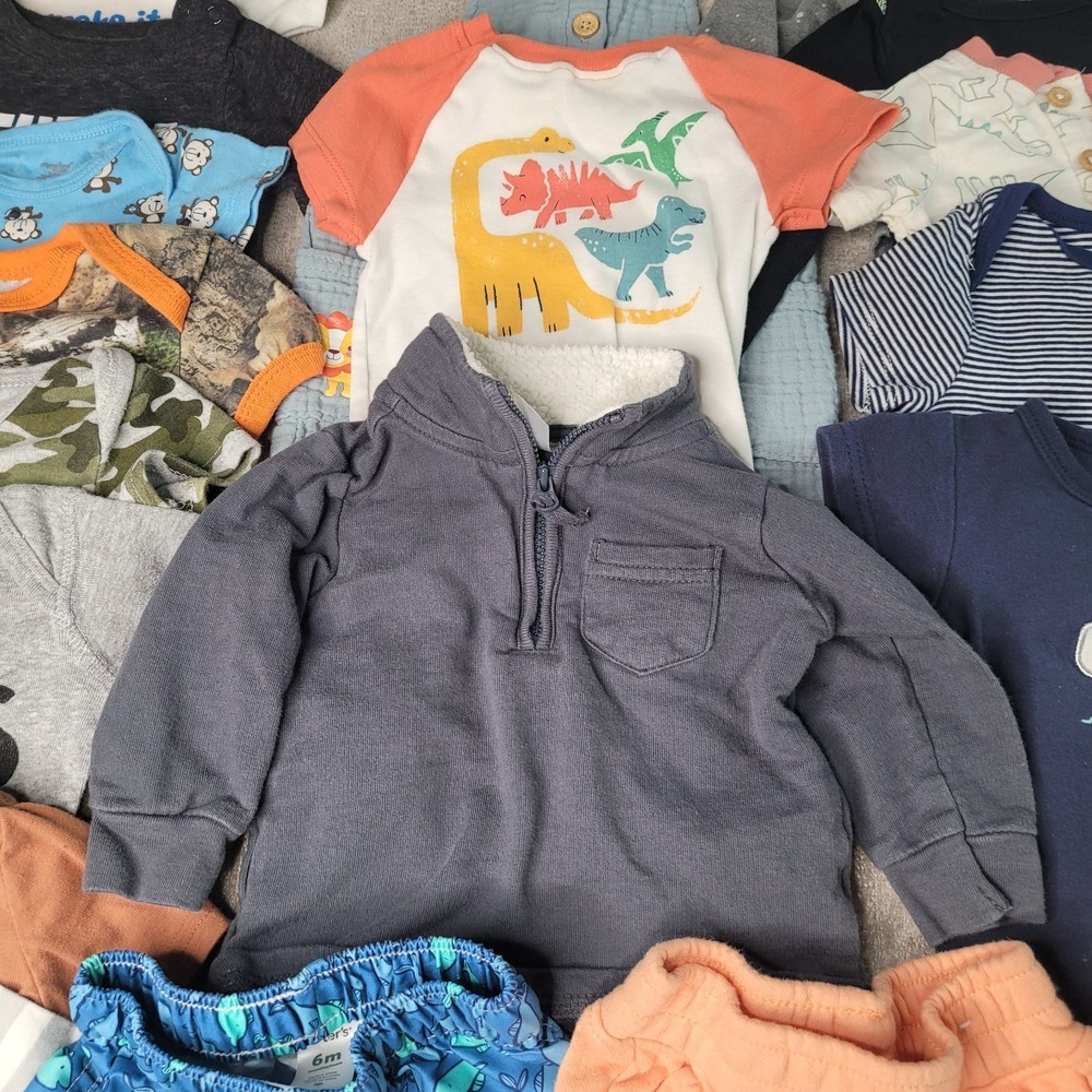 Lot of 21 Baby Boy 3 to 6 Month Clothing Lot Carter Garanimals Shorts Bodysuits - Picture 4 of 9